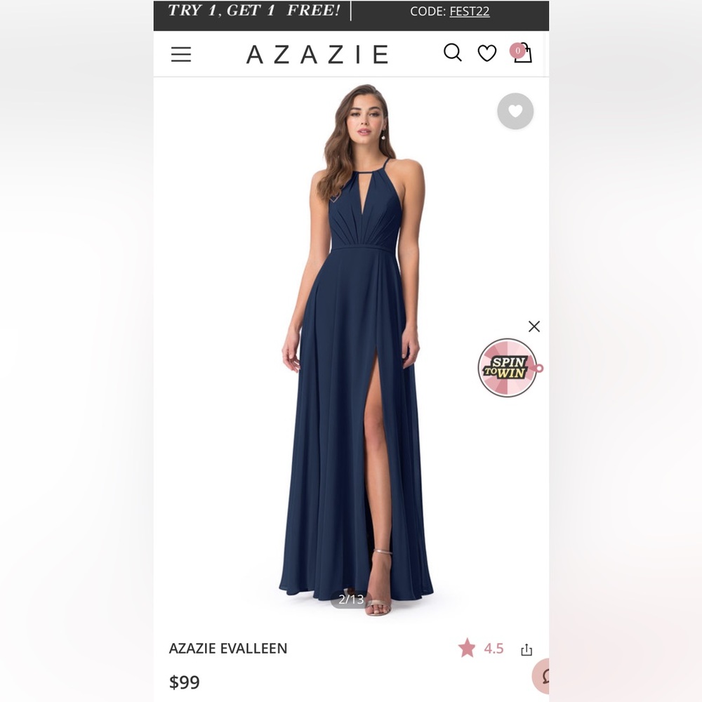 Azazie dark blue bridesmaids dress